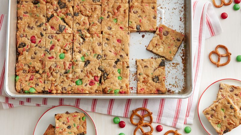 Loaded Chocolate Chip Cookie Christmas Bars