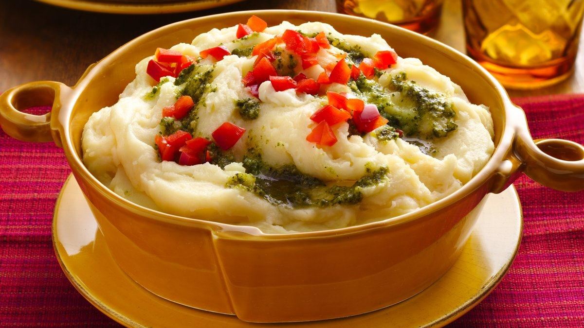 Asiago-Pesto Mashed Potatoes