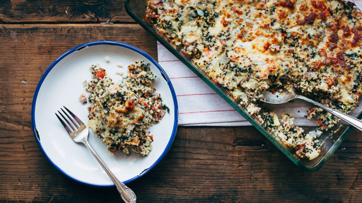 Hawaiian Pizza Quinoa Casserole