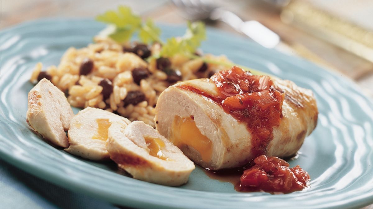 Grilled Cheddar-Stuffed Chicken Breasts