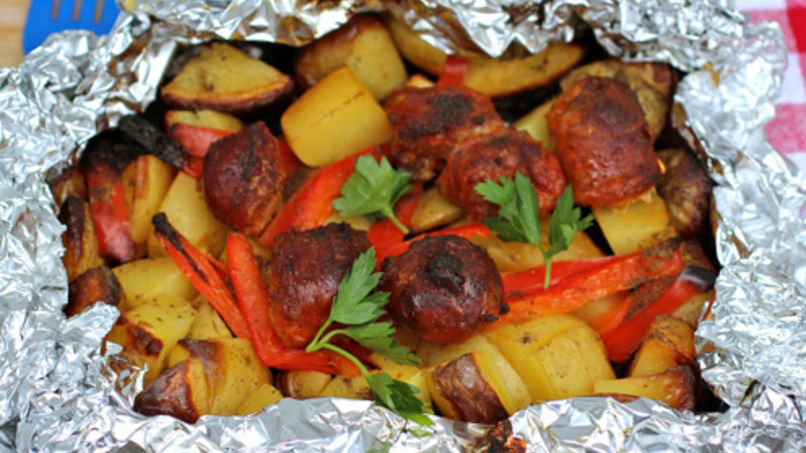 Potato and Chorizo Campfire Packs