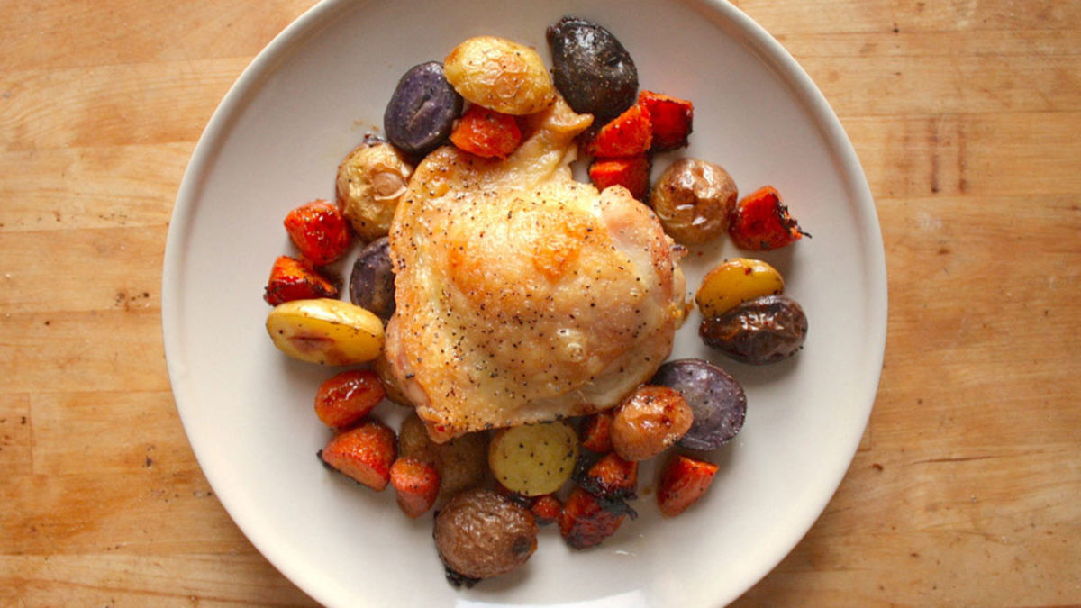 Baked Chicken Thighs with Root Vegetables