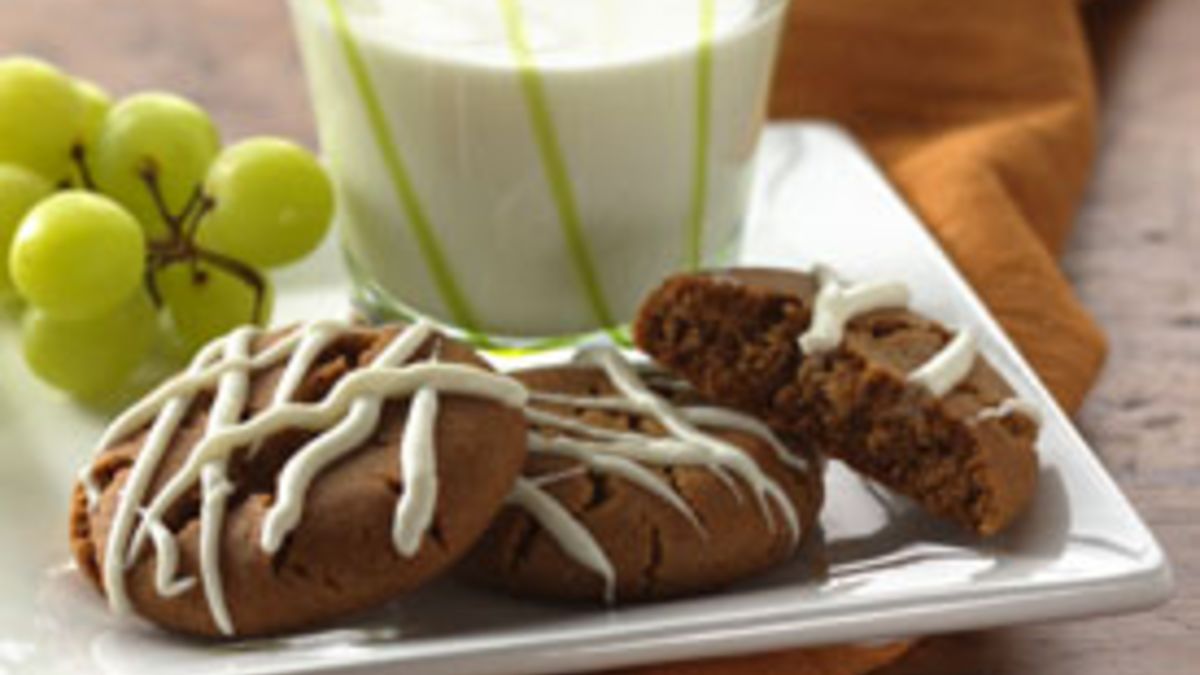 Molasses Cookies with White Chocolate Glaze