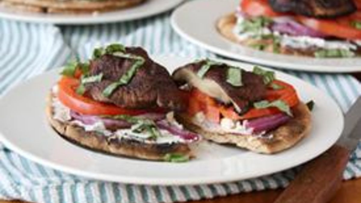 Open-Faced Grilled Portobello Goat Cheese Sandwiches