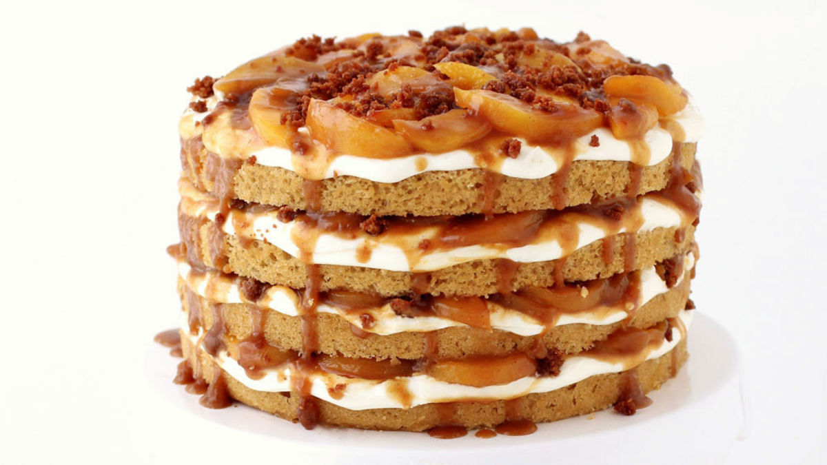 Naked Peach Cobbler Cake