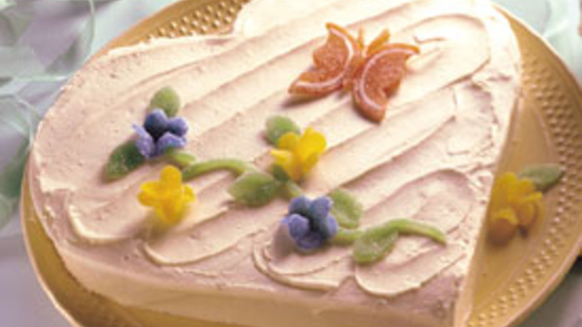 Heart and Flowers Cake