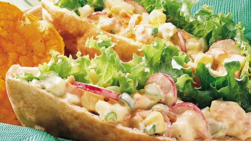 Garden Veggie-Egg Salad Pitas