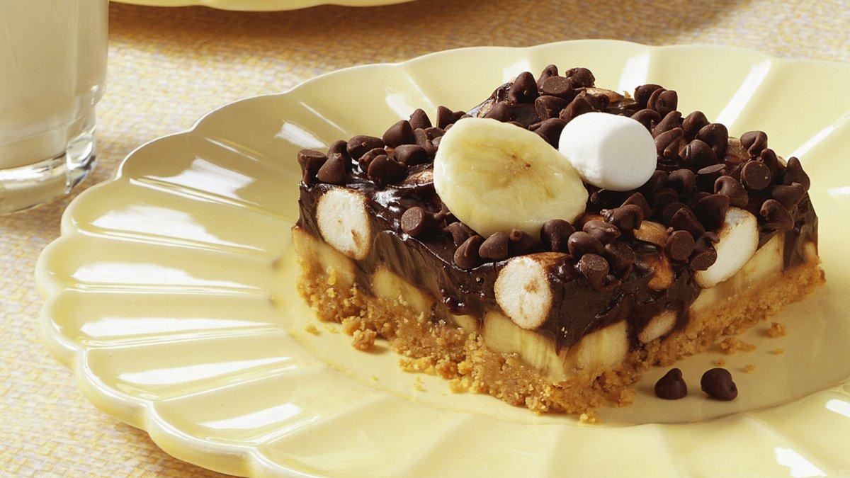 Barres choco-guimauve aux bananes