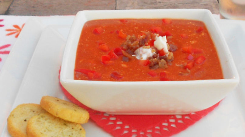 Tomato Soup with Bacon and Yogurt