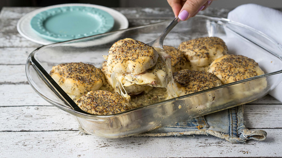 Hot Ham and Cheese Biscuit Sandwiches