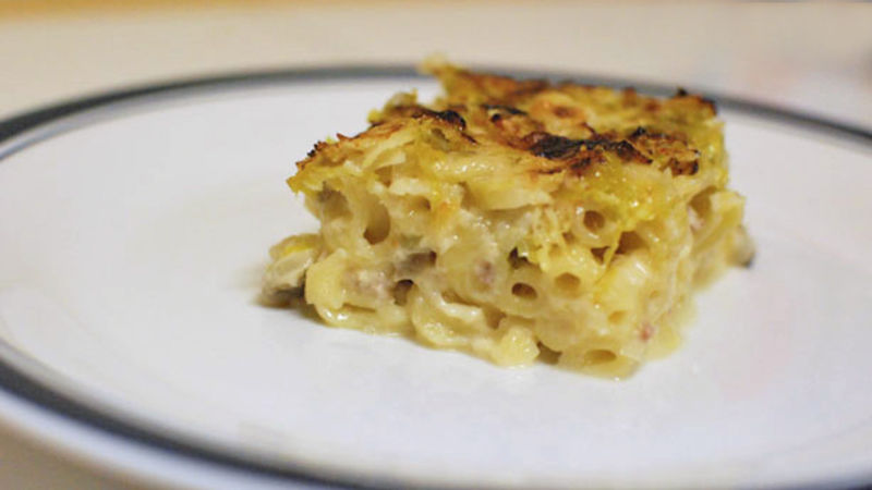 Brussel Sprout and Bacon Mac and Cheese Recipe - Tablespoon.com