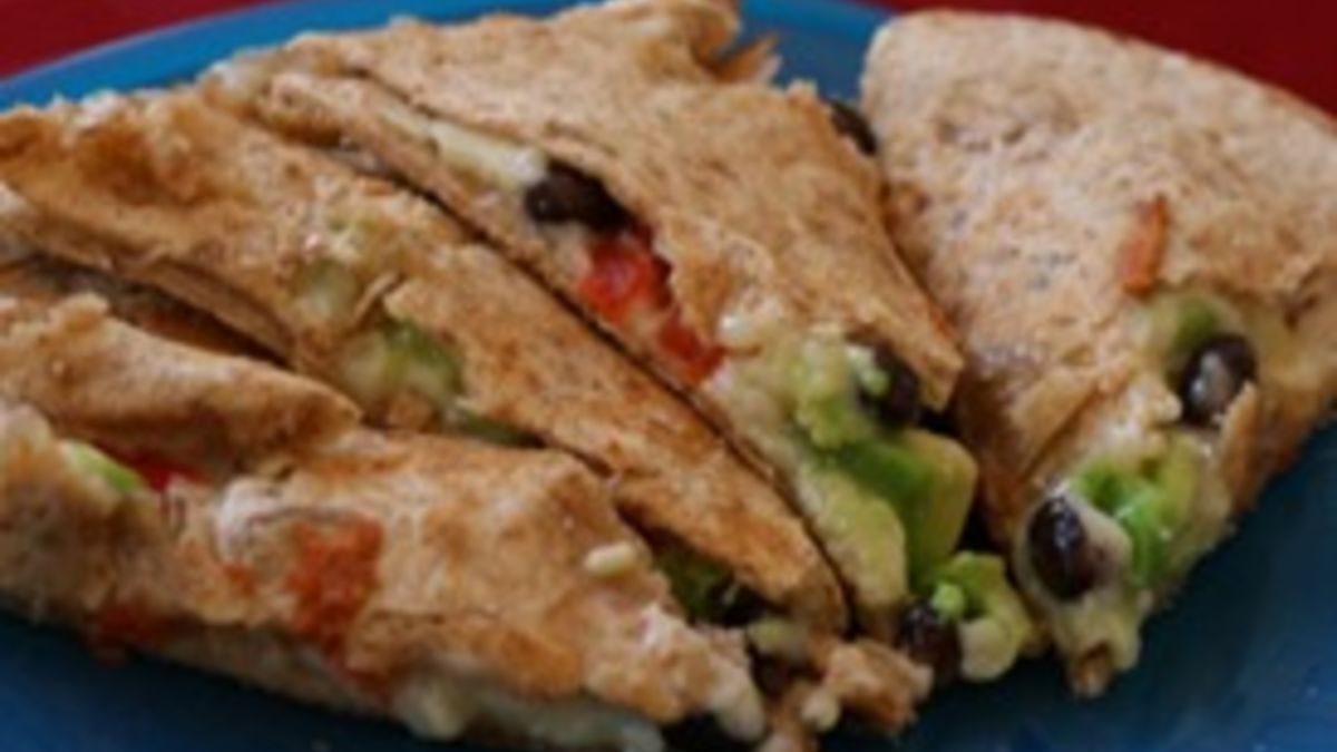 Black Bean, Avocado and Red Pepper Quesadilla