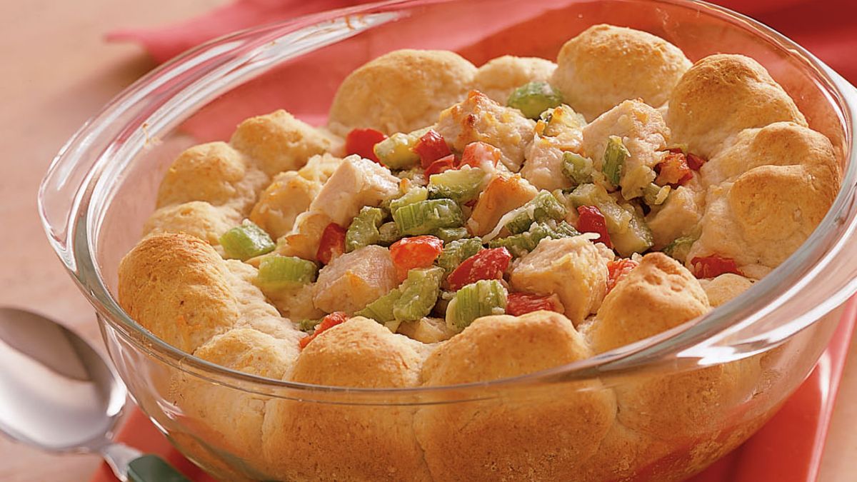 Hot Turkey Salad with Rosemary Biscuits
