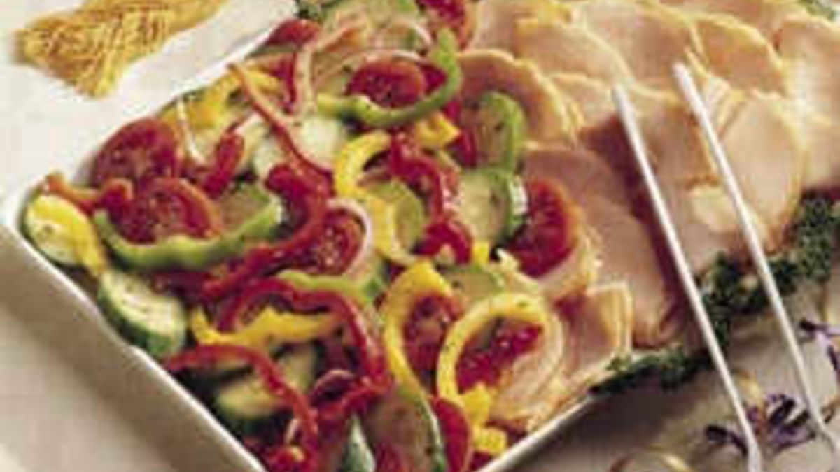 Marinated Vegetables and Turkey Platter