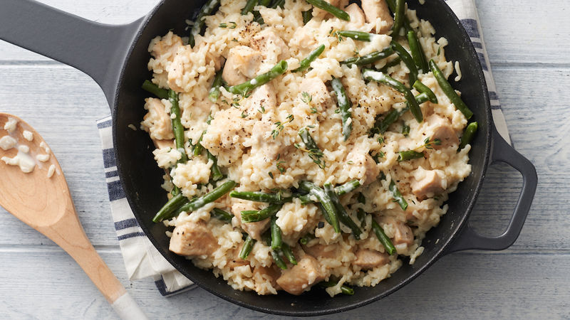 One-Pot Creamy Garlic Chicken prepared recipe in a skillet 