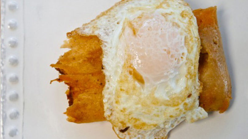 Fried Tamale and Egg