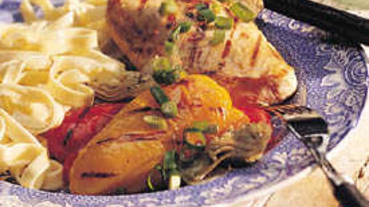 Grilled Chicken with Peppers and Artichokes