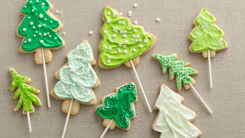 Christmas Tree Cookie Pops