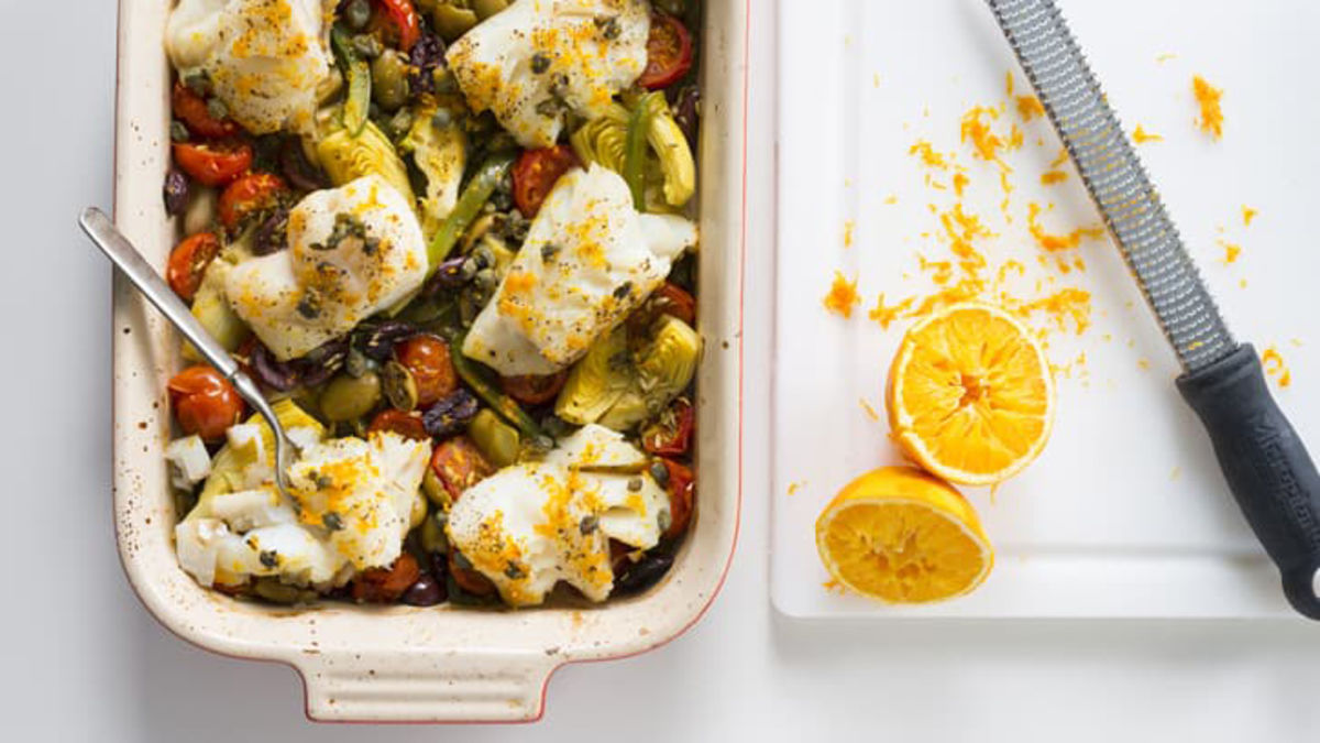 One-Pan Mediterranean Roasted Fish Dinner