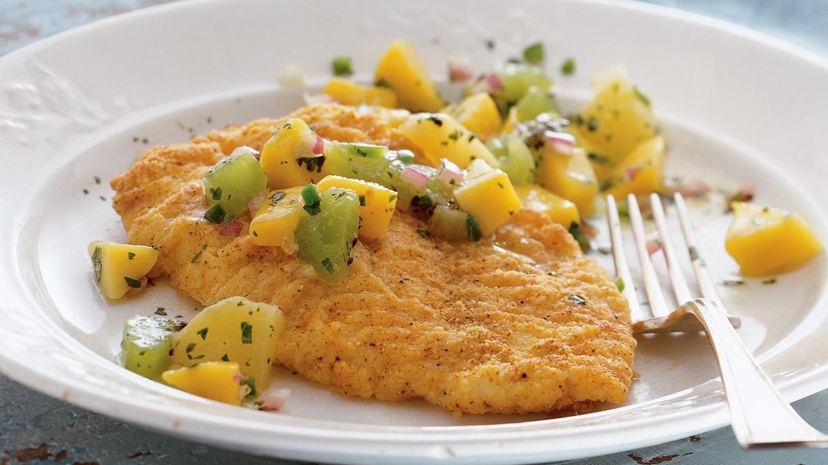 Crispy Baked Fish With Tropical Salsa