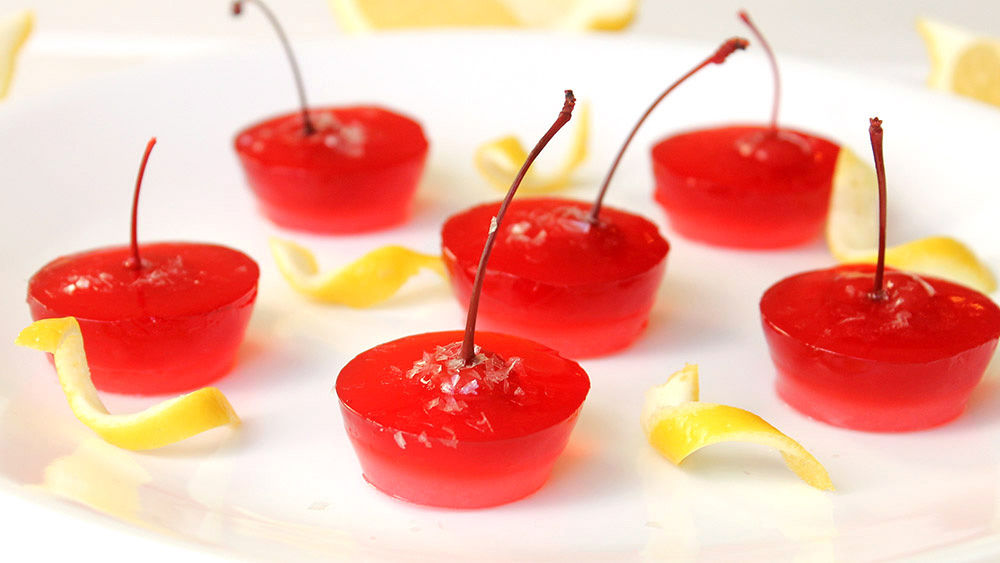 Sweet and Sour Cherry Jello Shots