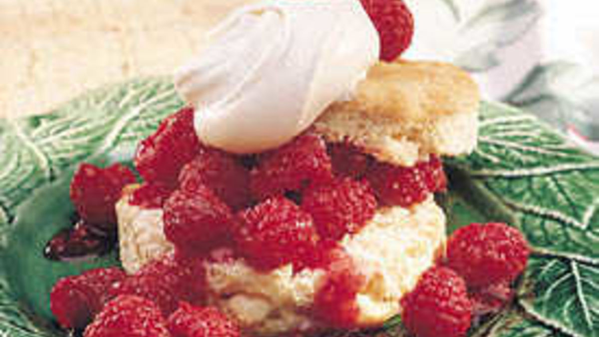 White Chocolate Shortcakes with Raspberries