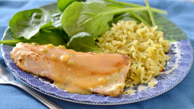 Pan-Fried Salmon with Sweet and Sour Sauce