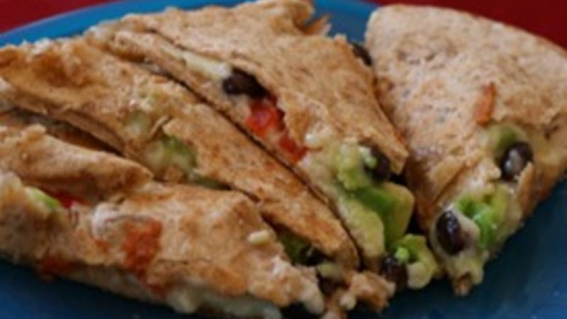 Black Bean, Avocado and Red Pepper Quesadilla Recipe - Tablespoon.com