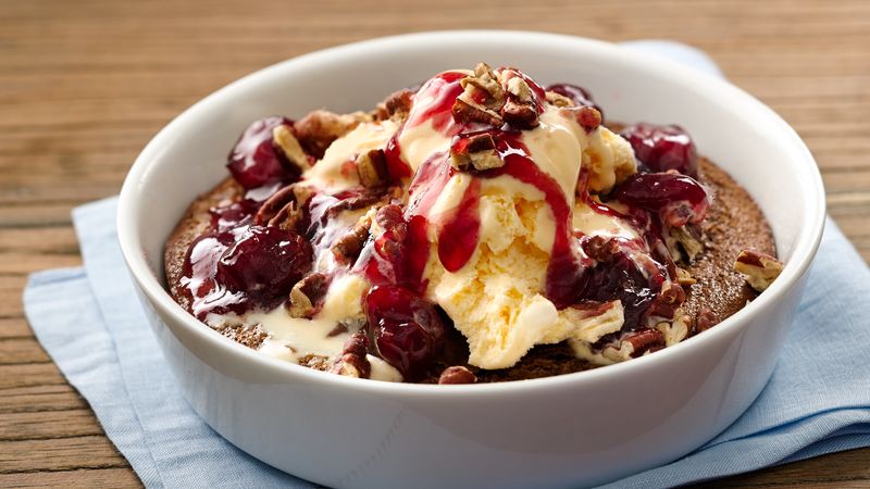 Warm Hazelnut Brownie Pudding Sundaes
