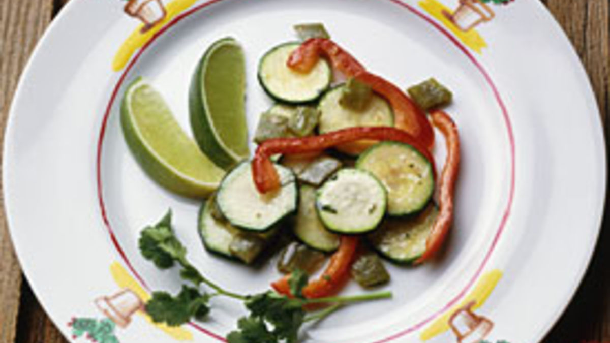 Cactus, Zucchini and Red Pepper Salad