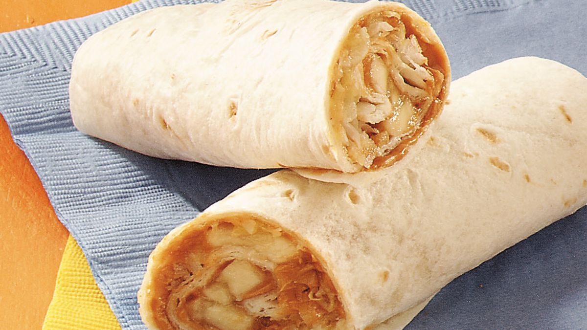 Tropical Peanut Butter Burritos