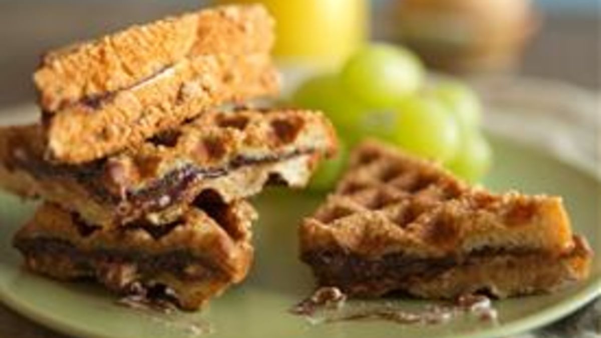 Stuffed Cinnamon French Toast Waffle Sandwiches