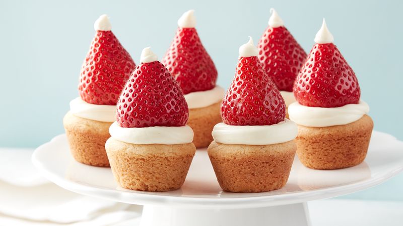 Santa Hat Sugar Cookie Cups