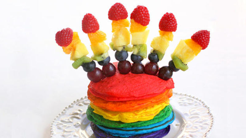 Double Rainbow Pancakes Recipe - Tablespoon.com