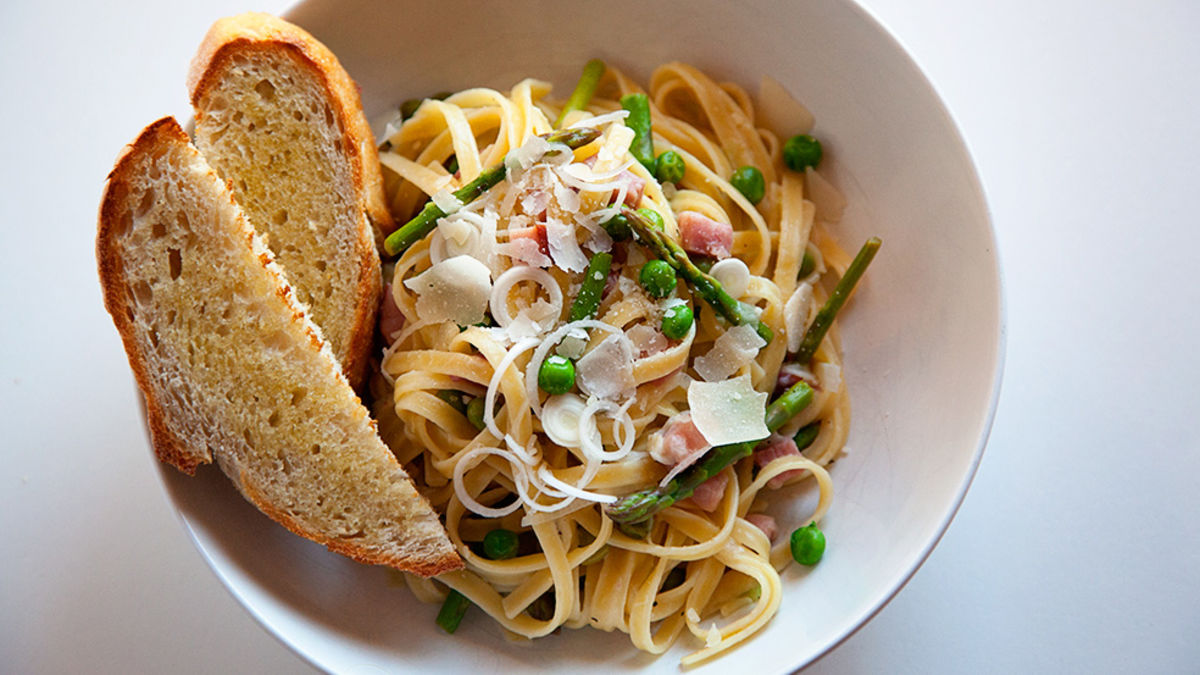 Spring Veggie and Ham Pasta