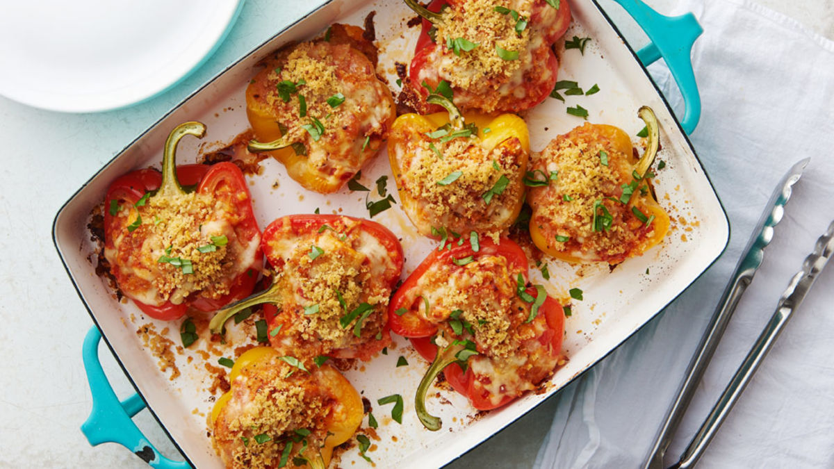 Chicken Parmesan Stuffed Peppers