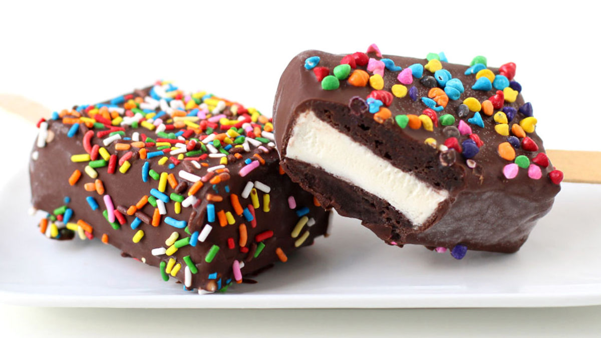Brownie Ice Cream Sandwiches on a Stick