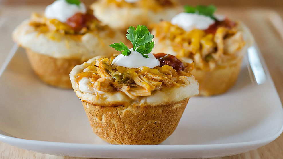 Cheesy Chicken Enchilada Cups