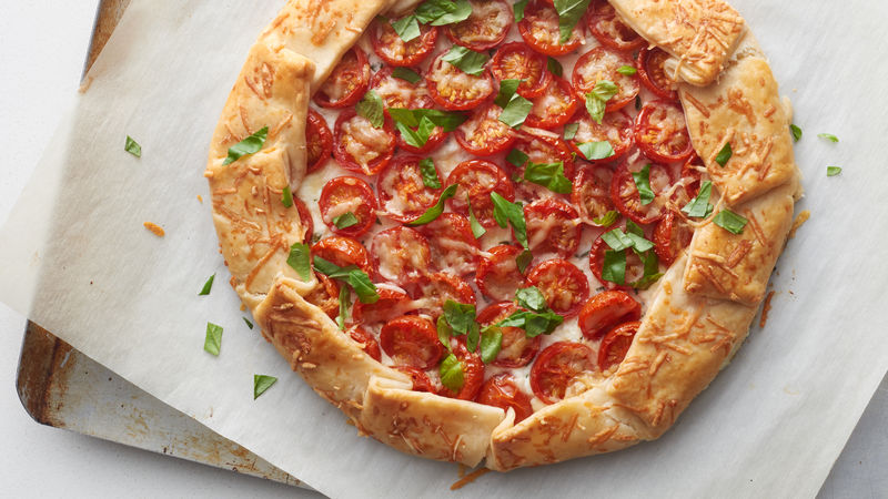 Roasted Tomato and Herbed Cheese Galette prepared recipe
