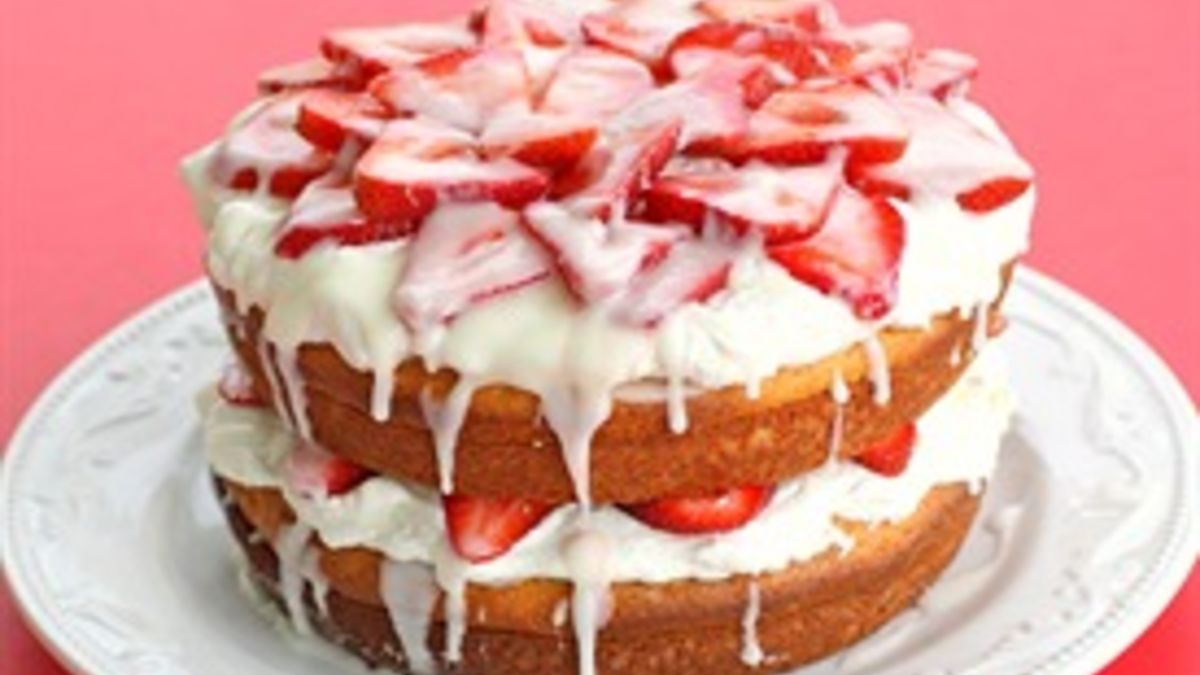 Strawberry Shortcake with Almond Glaze