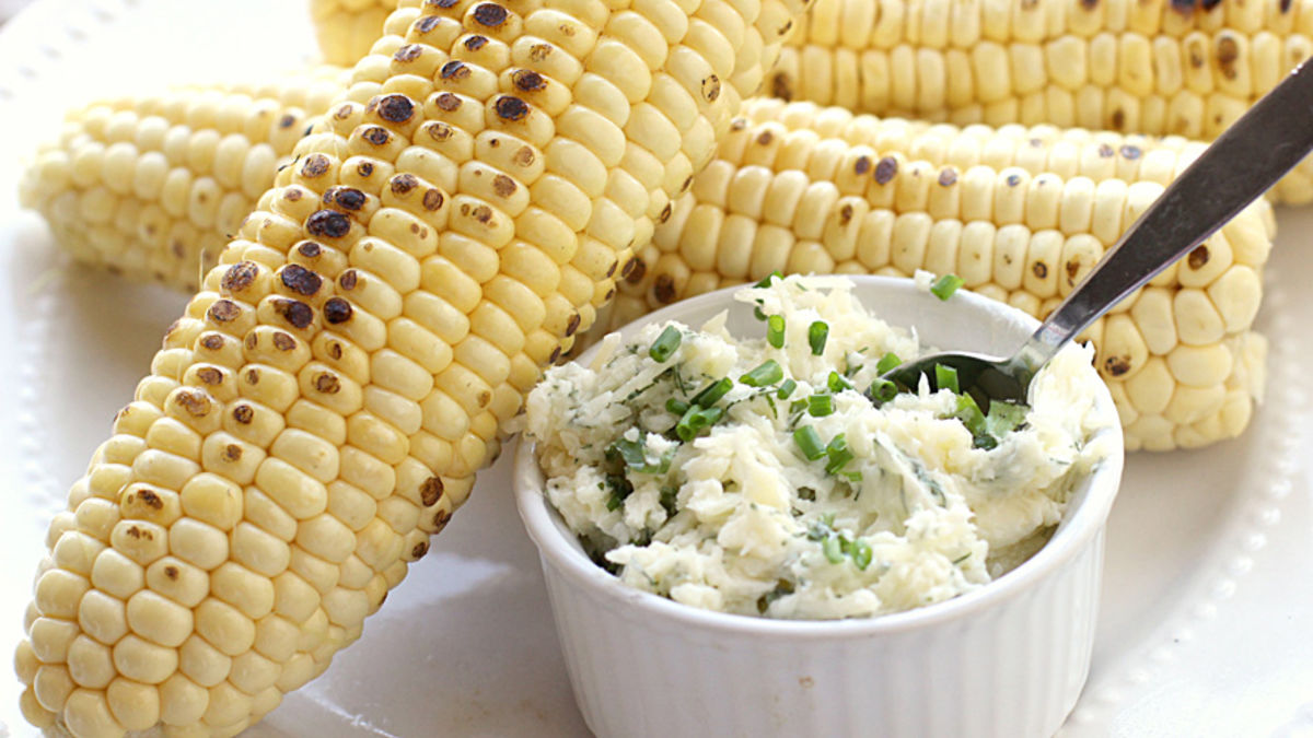 Grilled Corn with Parmesan-Herb Butter