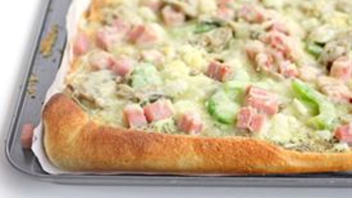 Ham and Swiss Mushroom Pizza