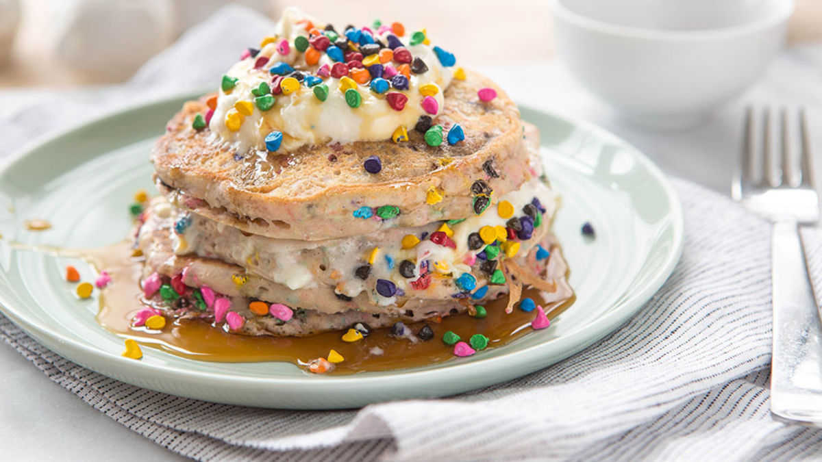 Rainbow Chip Pancakes