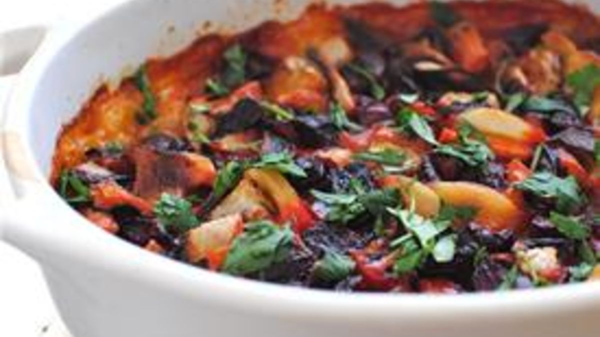 Potatoes Au Gratin with Roasted Vegetables