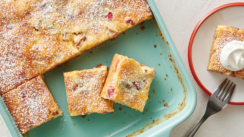 Five Ingredient Rhubarb Squares