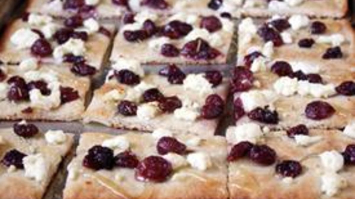 Roasted Grape, Chevre and Honey Flatbread