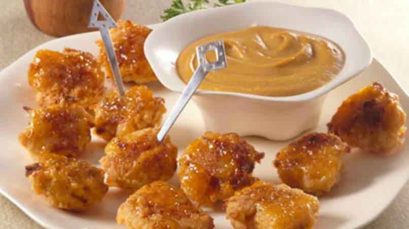Apricot-Glazed Coconut-Chicken Bites
