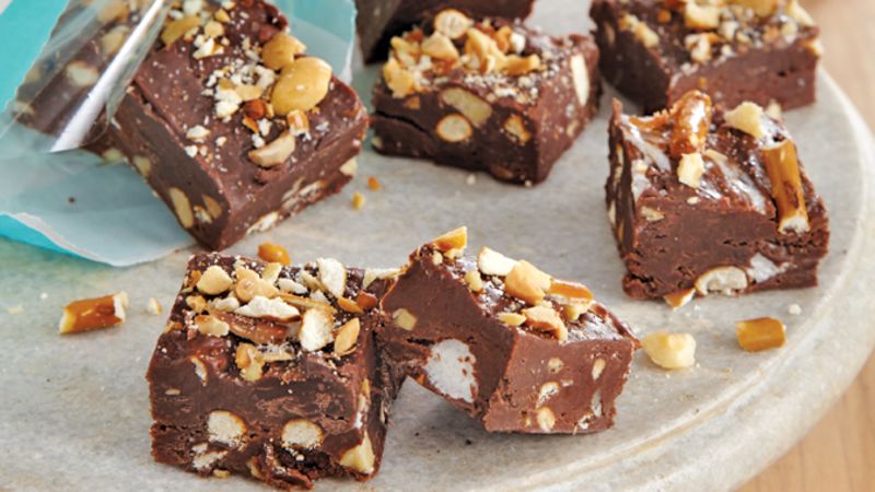 Sweet and Salty Microwave Fudge Recipe - BettyCrocker.com