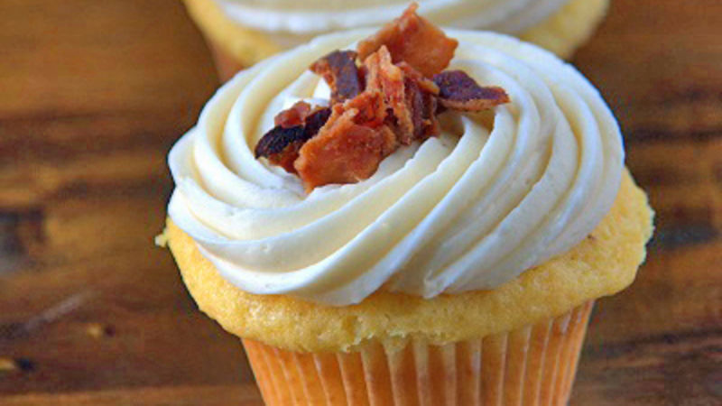 Maple Bacon Bourbon Cupcakes Recipe - Tablespoon.com