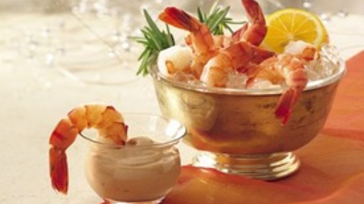 Shrimp with Bourbon Cocktail Sauce